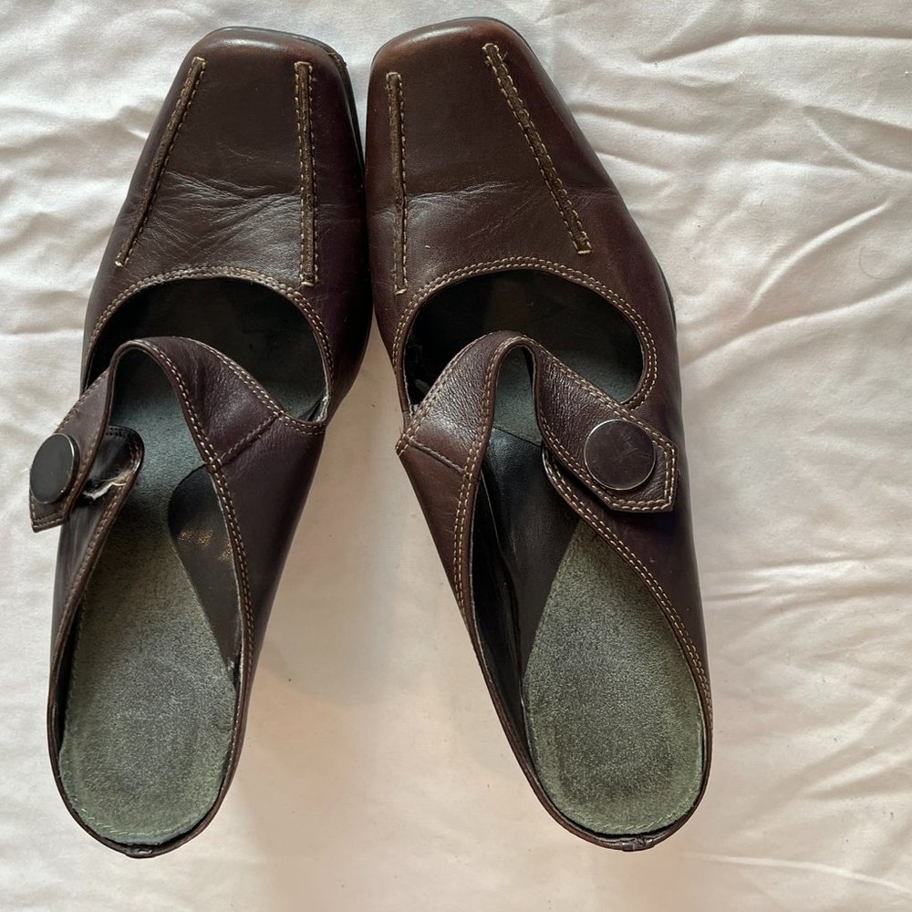 Aerosoles Sugar Snap, Chocolate Brown Heeled mule, sz 6.5